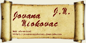 Jovana Miokovac vizit kartica